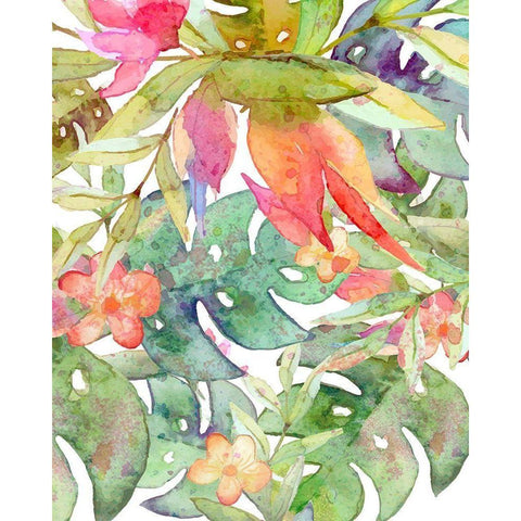 Tropical Watercolor II Gold Ornate Wood Framed Art Print with Double Matting by Robinson, Tamara