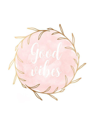 Good Vibes White Modern Wood Framed Art Print with Double Matting by Robinson, Tamara