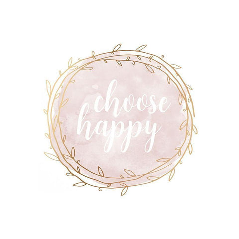 Choose Happy Black Modern Wood Framed Art Print with Double Matting by Robinson, Tamara