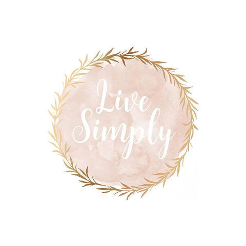 Live Simply Black Modern Wood Framed Art Print by Robinson, Tamara