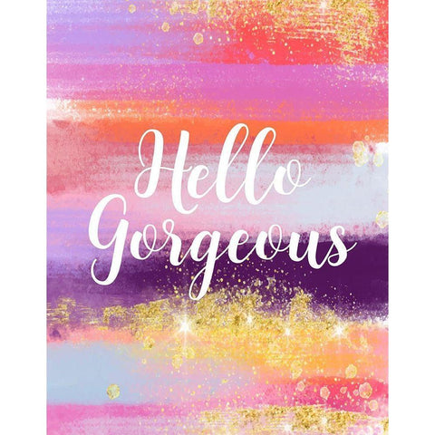 Hello Gorgeous Black Modern Wood Framed Art Print by Robinson, Tamara