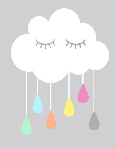 Cloud White Modern Wood Framed Art Print with Double Matting by Robinson, Tamara