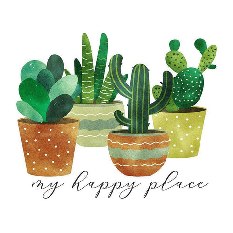 Happy Place Black Modern Wood Framed Art Print by Robinson, Tamara