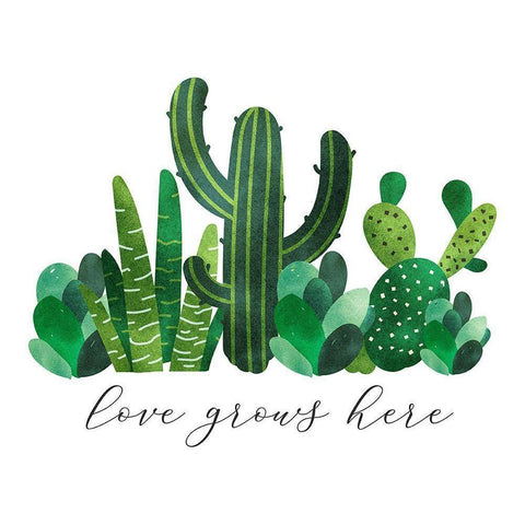 Love Grows Black Modern Wood Framed Art Print with Double Matting by Robinson, Tamara