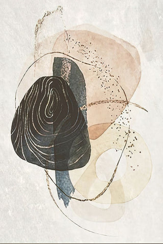 Found Objects Black Modern Wood Framed Art Print by Dundon, Denise