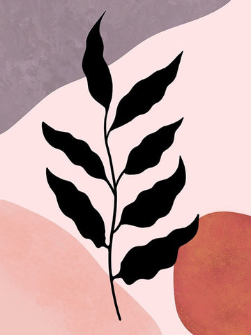 Plant Stem II Black Modern Wood Framed Art Print by Dundon, Denise