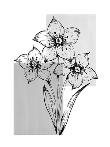 Botanical Rectangle Black Modern Wood Framed Art Print by Dundon, Denise