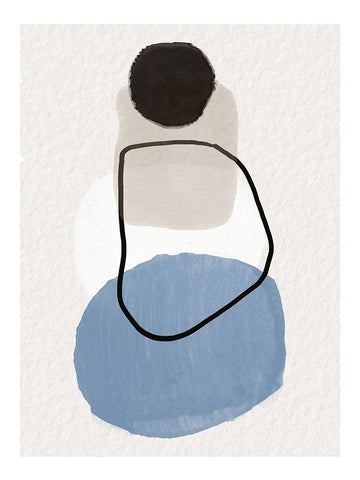 Stones Black Ornate Wood Framed Art Print with Double Matting by Dundon, Denise