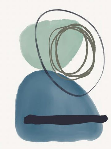 Shapes from the Sea Black Ornate Wood Framed Art Print with Double Matting by Dundon, Denise