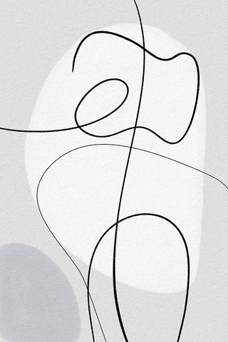 Curvy Lines II White Modern Wood Framed Art Print with Double Matting by Dundon, Denise