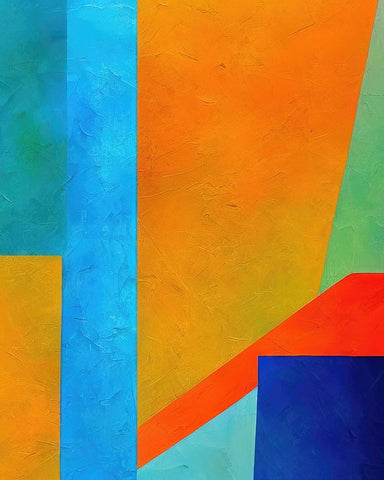 Facets of Life White Modern Wood Framed Art Print with Double Matting by Dundon, Denise