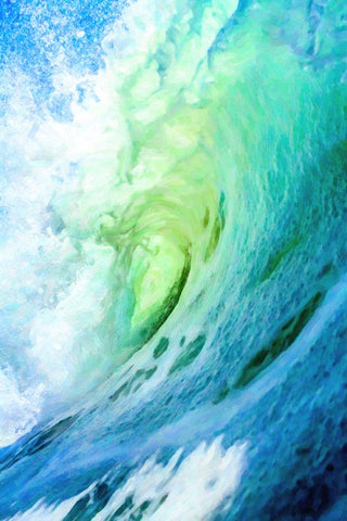 Surfs Up White Modern Wood Framed Art Print with Double Matting by Dundon, Denise