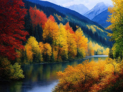 Autumn Vista III Black Modern Wood Framed Art Print by Dundon, Denise