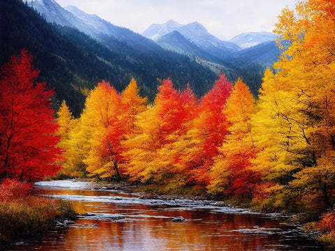 Autumn Vista IV White Modern Wood Framed Art Print with Double Matting by Dundon, Denise