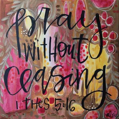 Pray White Modern Wood Framed Art Print with Double Matting by Wieners, Valerie