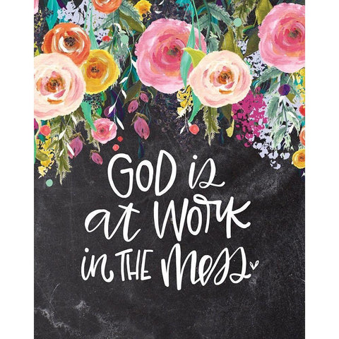 God is at Work Gold Ornate Wood Framed Art Print with Double Matting by Wieners, Valerie