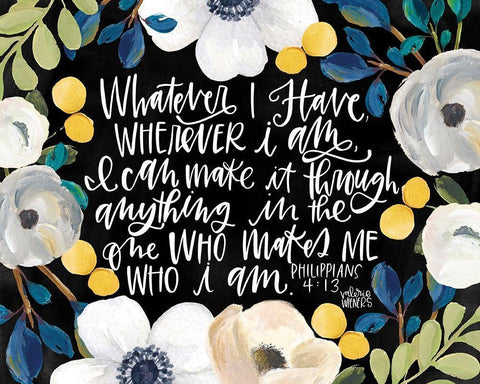 Whatever I Have Black Ornate Wood Framed Art Print with Double Matting by Wieners, Valerie