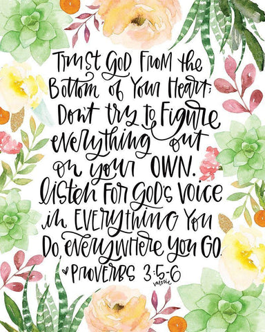 Trust in the Lord Black Ornate Wood Framed Art Print with Double Matting by Wieners, Valerie