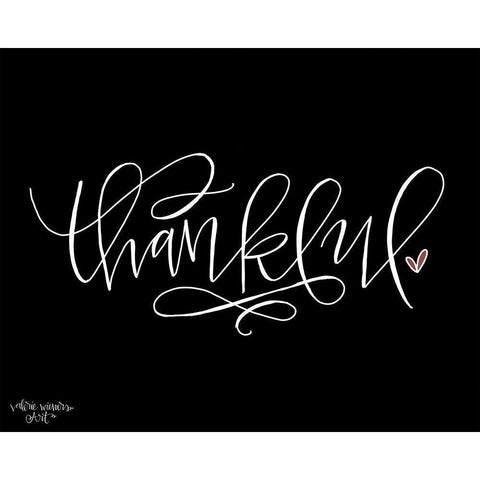Thankful Black Black Modern Wood Framed Art Print by Wieners, Valerie