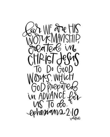 Ephesians 2-10 White Modern Wood Framed Art Print with Double Matting by Wieners, Valerie