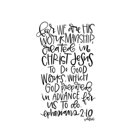 Ephesians 2-10 Black Modern Wood Framed Art Print with Double Matting by Wieners, Valerie