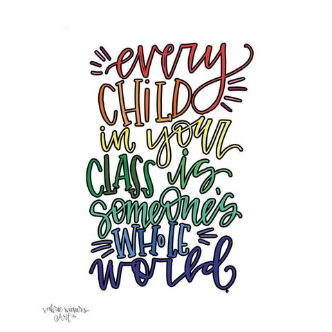 Every Child Colorful Gold Ornate Wood Framed Art Print with Double Matting by Wieners, Valerie