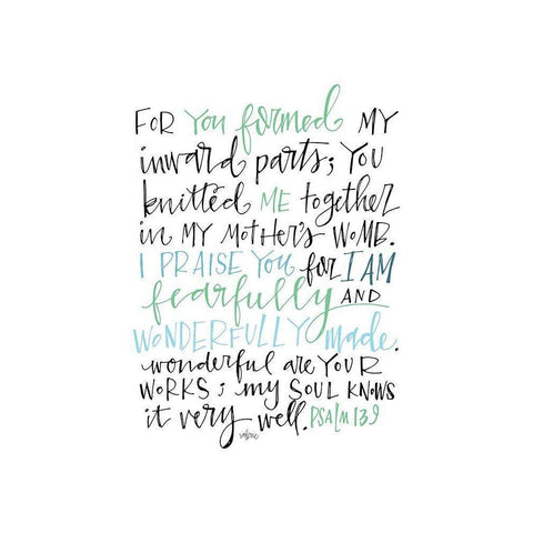 Psalm 139 Color Black Modern Wood Framed Art Print by Wieners, Valerie