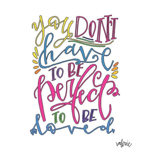 Dont Have to be Perfect Black Modern Wood Framed Art Print by Wieners, Valerie