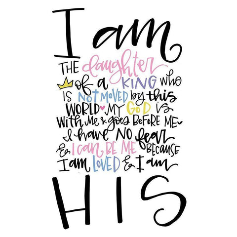 I am the Daughter White Modern Wood Framed Art Print by Wieners, Valerie