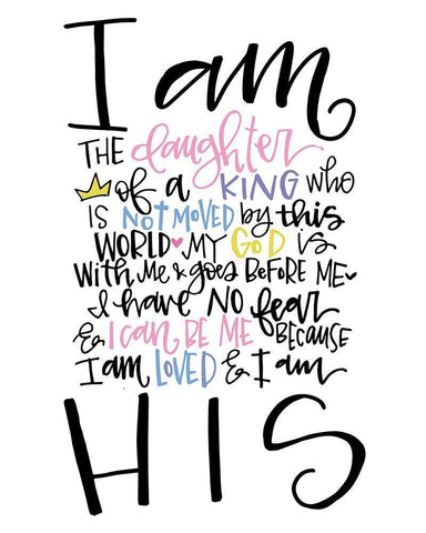 I am the Daughter White Modern Wood Framed Art Print with Double Matting by Wieners, Valerie