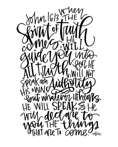 Spirit of Truth BW Black Ornate Wood Framed Art Print with Double Matting by Wieners, Valerie