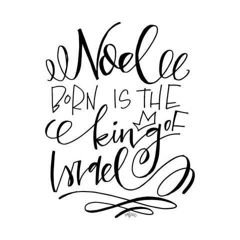 Born is the King Gold Ornate Wood Framed Art Print with Double Matting by Wieners, Valerie