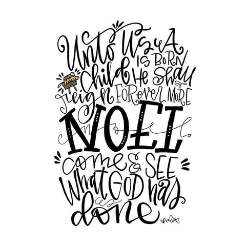 Noel Black Modern Wood Framed Art Print with Double Matting by Wieners, Valerie