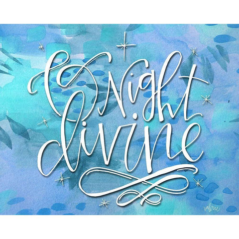 O Night Divine Black Modern Wood Framed Art Print by Wieners, Valerie