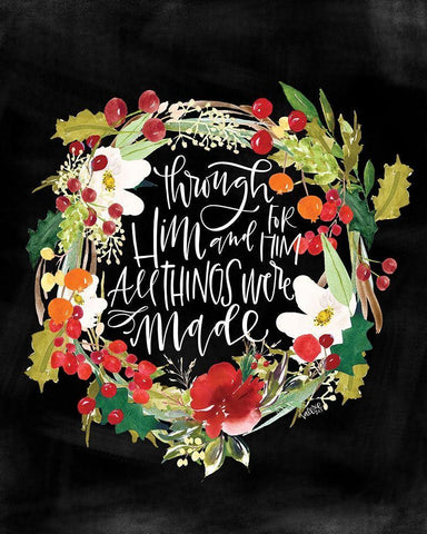 All Things Were Made Black Ornate Wood Framed Art Print with Double Matting by Wieners, Valerie