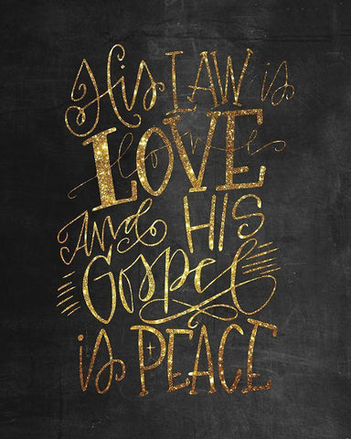 His Law is Love White Modern Wood Framed Art Print with Double Matting by Wieners, Valerie