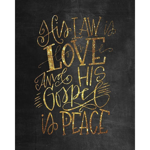 His Law is Love Black Modern Wood Framed Art Print by Wieners, Valerie