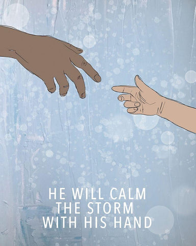 Calm the Storm Black Ornate Wood Framed Art Print with Double Matting by Wieners, Valerie