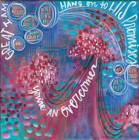 Hang on to His Promises Black Ornate Wood Framed Art Print with Double Matting by Wieners, Valerie