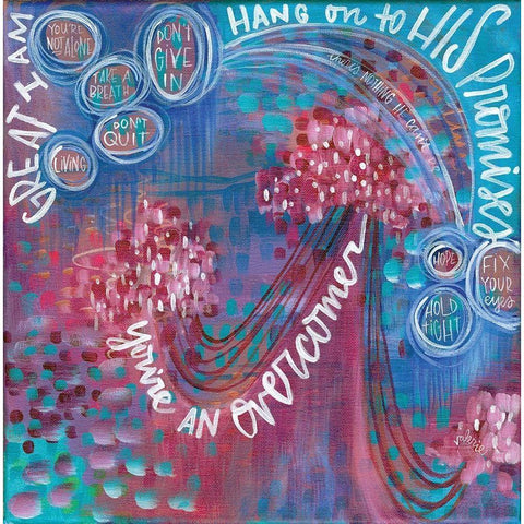 Hang on to His Promises Gold Ornate Wood Framed Art Print with Double Matting by Wieners, Valerie