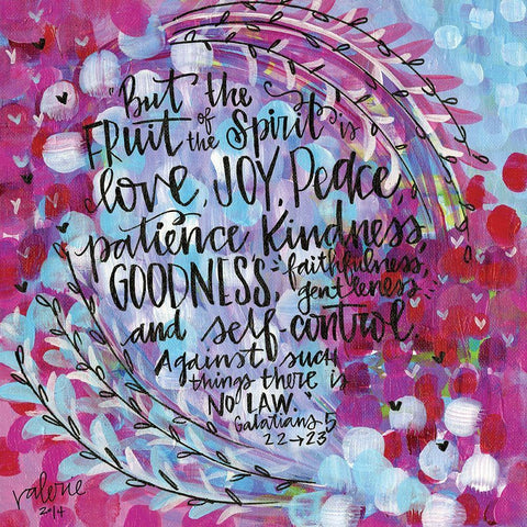 Fruit of the Spirit Black Modern Wood Framed Art Print by Wieners, Valerie