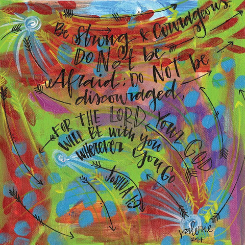 Be Strong Black Ornate Wood Framed Art Print with Double Matting by Wieners, Valerie