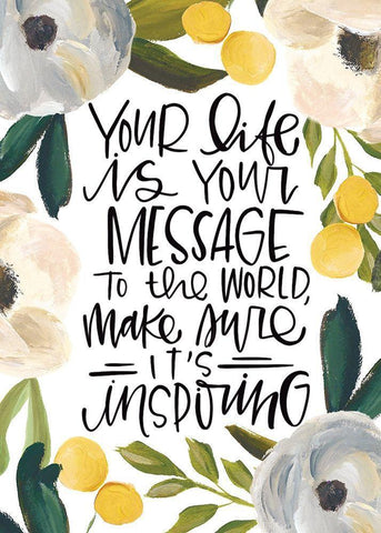 Your Life White Modern Wood Framed Art Print with Double Matting by Wieners, Valerie