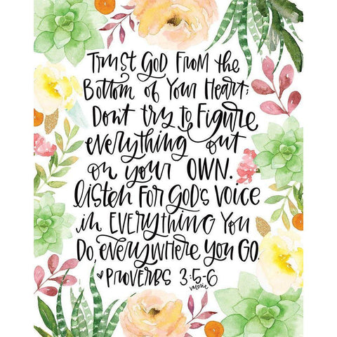 Trust in the Lord Gold Ornate Wood Framed Art Print with Double Matting by Wieners, Valerie