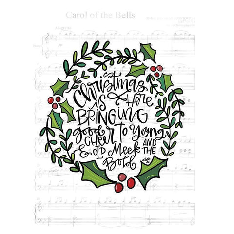 Christmas is Here Black Modern Wood Framed Art Print by Wieners, Valerie