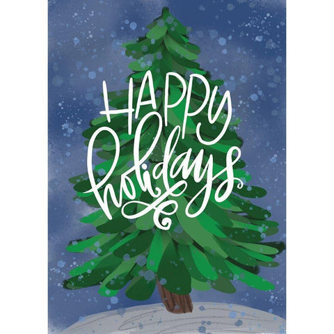 Happy Holidays White Modern Wood Framed Art Print by Wieners, Valerie