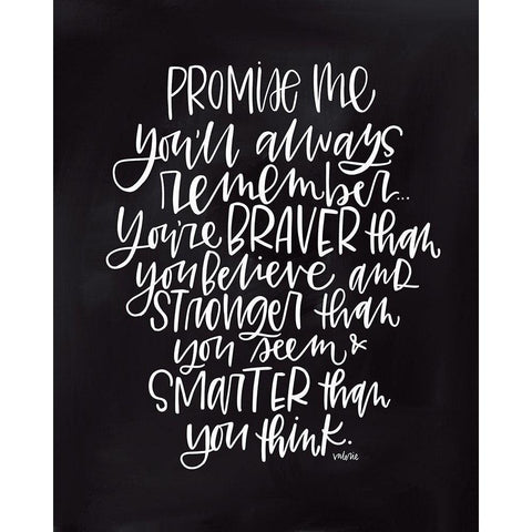 Promise Me Black Modern Wood Framed Art Print with Double Matting by Wieners, Valerie
