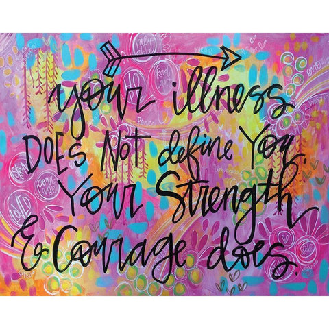 Strength and Courage Black Modern Wood Framed Art Print with Double Matting by Wieners, Valerie