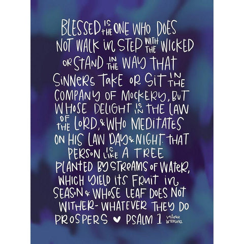 Blessed is the One Black Modern Wood Framed Art Print with Double Matting by Wieners, Valerie