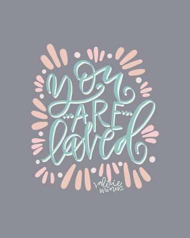 You Are Loved White Modern Wood Framed Art Print with Double Matting by Wieners, Valerie